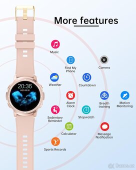 Chytré hodinky S52 – 1,39" volání, IP68, v češtině / růžové - 7