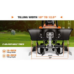 Nový zahradní kultivátor Tacklife 1500W/prac. šíře 32 - 46cm - 7