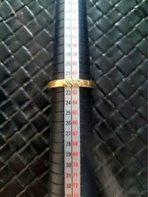 Prstýnek 14k se třemi brilianty - 7