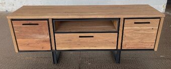 TV dřevěný stolek Tokyo – masiv, LED, 150 cm - 7