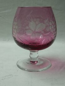 Broušené sklenice na víno,se vzorem révy vinné - 7