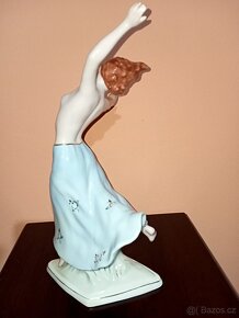Tančící dívka polo akt ROYAL DUX- ART-DECO v.31cm - 7