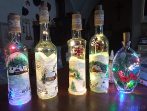 Ručně malované svítící láhve - 7