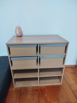 Psací stůl, komoda, dva stolky- regály - 7