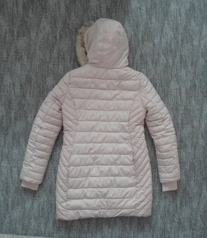 Růžová bunda bundička s kožíškem - 38, 40, M, L - 7