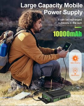 EAGET® Solární/Ruční powerbanka-nabíječka, 10000mAh, 5V/2.1A - 7