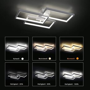 Bílé moderní stropní stmívatelné LED svítidlo - obdélníky - 7