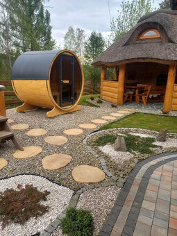 Venkovní sudová panoramatická sauna - 7
