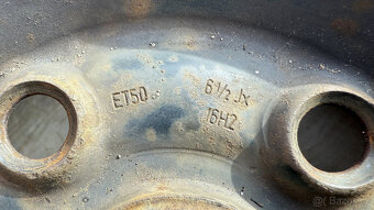 Plechove disky 1K0601027K 6,5Jx16 ET50 VW, Audi, Škoda, Seat - 7