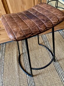 Kožené/kovové barové židle nkuku - 7