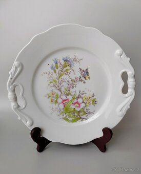 Krásný porcelánový servírovací talíře s květinovým decorem - 7