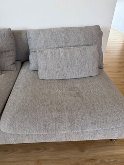 IKEA SÖDERHAMN 4místná béžová pohovka s lenoškou - 7