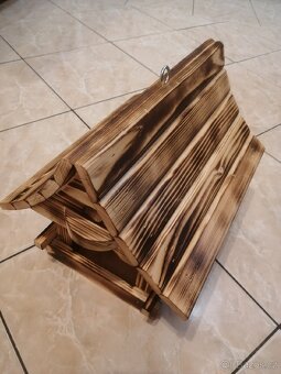 Krmítko designove pro ptaky masivní dřevo - 7