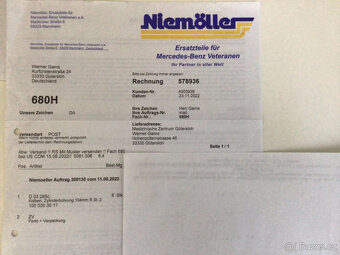 Mercedes W 109 300 SEL 6.3, W100, org.Mahle, 8 pístů 100 030 - 7