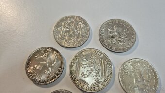 7 kusů stříbrných ČS mincí - 7