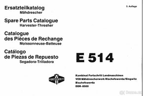 Kombajn E 514 návod + kat. dílů + katalog dílů motor IFA - 7