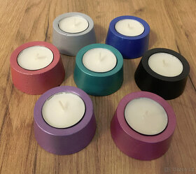 barevné betonové svícny na čajovou svíčku (7ks) - 7