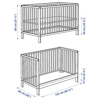 Postýlka + Přebalovací pult Ikea Gulliver - 7