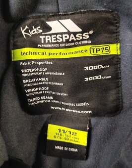KVALITNÍ LYŽAŘSKÉ KALHOTY-TRESPASS-11-12 let, 146-152 cm . - 7