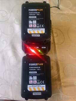 PowerPlus 18V 1300mAh, 2ks + nabíječka + napájecí kabel - 7