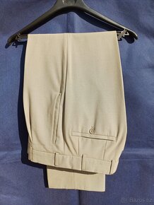 Oblek S/ 165 - 170 cm. Decentní khaki.TOP stav. - 7