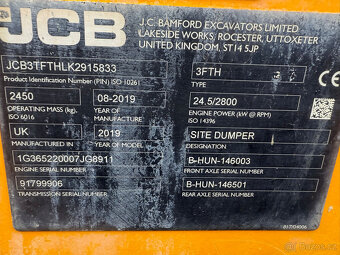 Prodám dumper JCB 3FTH r.v. 2019 TOP CENA HYDRO - 7