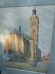 Obraz akvarel - Kostel sv. Jakuba v Kutné Hoře - 7