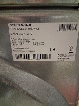 El. Sporák s troubou Amica - 7