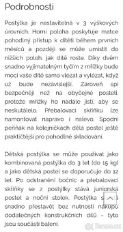 Kombinovaná postýlka s přebalovacím pultem - 7