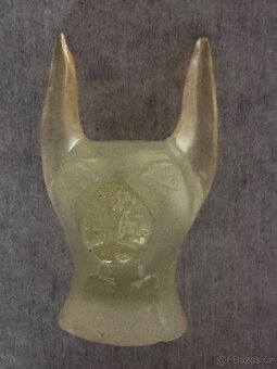 Skl. soška hlavy psa Anubis, světélkující zeleně - 7