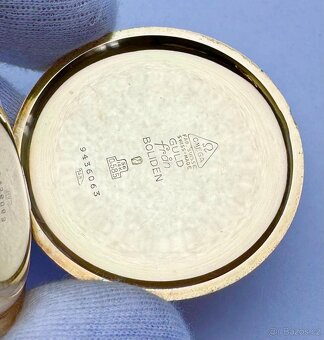 14K ZLATÉ PÁNSKÉ TŘÍPLÁŠŤOVÉ KAPESNÍ HODINKY OMEGA - FUNKČNÍ - 7