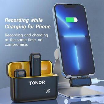 Duální bezdrátové klopové mikrofony TONOR TL350 USB-C - 7