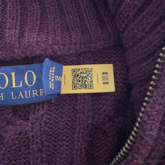 Ralph Lauren Polo vínový 1/4 zip svetr - 7