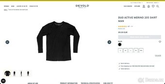 Tričko Devold Duo Active Merino 205 Shirt Man - M Black - 7