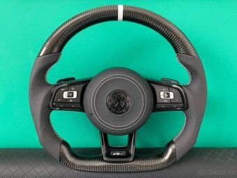 VOLKSWAGEN VOLANT KARBON - PERFOROVANA KOŽA - BIELE ŠITIE - 7
