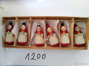 Staré, vánoční ozdoby -baňky-panáčci-korálkové, starožitné - 7