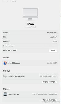  Apple iMac M1 - 16 Gb, 1TB disk - 7