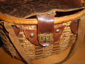 RETRO slaměná kabelka s kůží š19xd28xv22cm - má vady - foto - 7