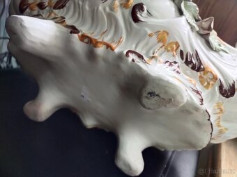 Starožitná gigantická porcelánová mísa ve tvaru Gondoly. - 7