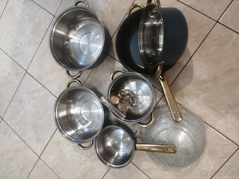 Nádobí modrá designová barva velká sada12ks NOVE - 7