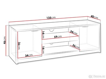 TV Stolek 135 cm barva dub - 7