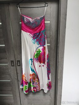 Saténové barevné dlouhé šaty vel. 38 - 7