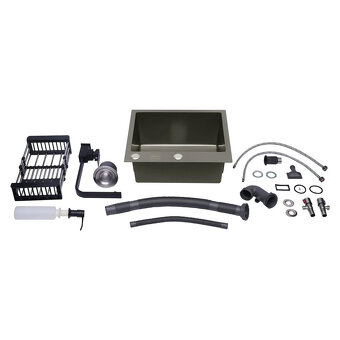 Nerezový dřezový set s baterií, dávkovačem a odkapávačem - 7