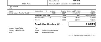 Matrace (nová) 60x120cm + 5x prostěradlo + mantinel - 7