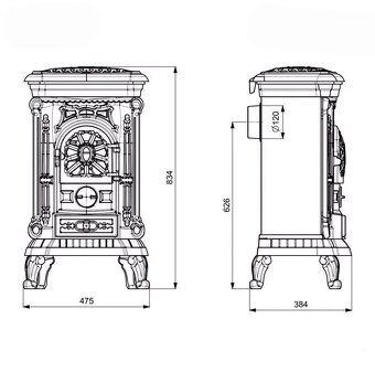 Litinová krbová kamna KAWMET Astrid - 7