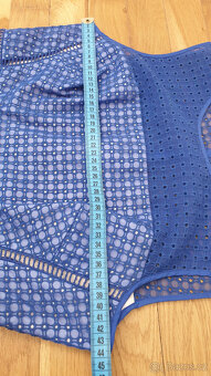 Modré bavlněné šaty s kapsami, UK12/40/L - 7