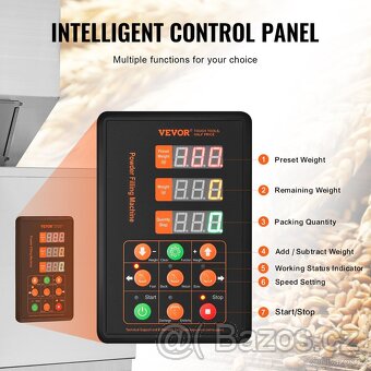 Automatická vážící plnička 10 - 1000g s nožním pedálem, nere - 7