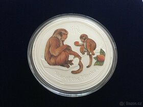 1 kg stříbrná barevná mince opice 2016 - originál - 7