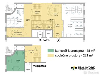Pronájem kanceláře 48m2, Liberec 1.máje 870/14 - 7
