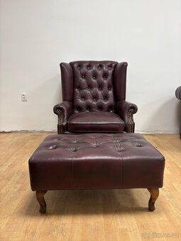 Chesterfield štýl kožená,NOVÁ sedačka - 7